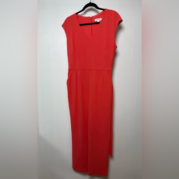 Nine West Coral Wide Leg Jumpsuit with Belt Size 10 - Picture 3 of 13